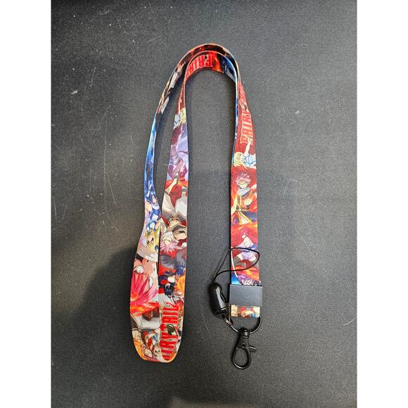 Fairy Tail Anime Lanyard Set (2 Pack) Red & Cream Keychain Strap with Badge Clip - Picture 5 of 7